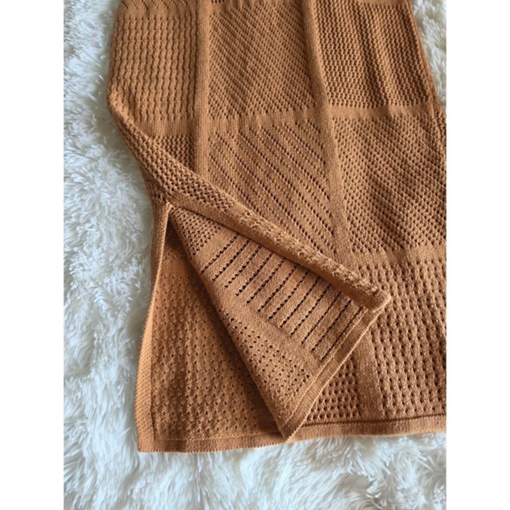 Worthington Women's Crocheted/ Sweater Brown Knitted Sleeveless Dress- S - Picture 3 of 10